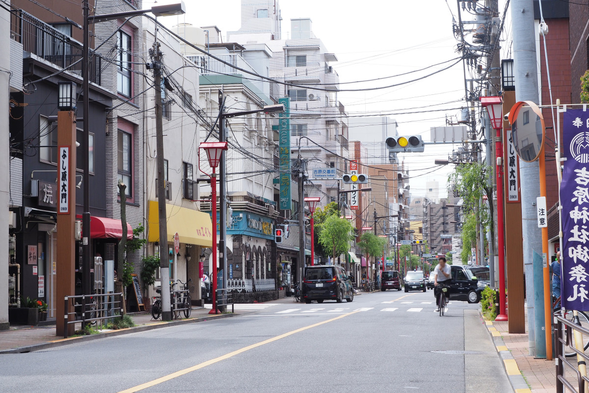 吉原遊廓の入り口、吉原大門があった場所。
